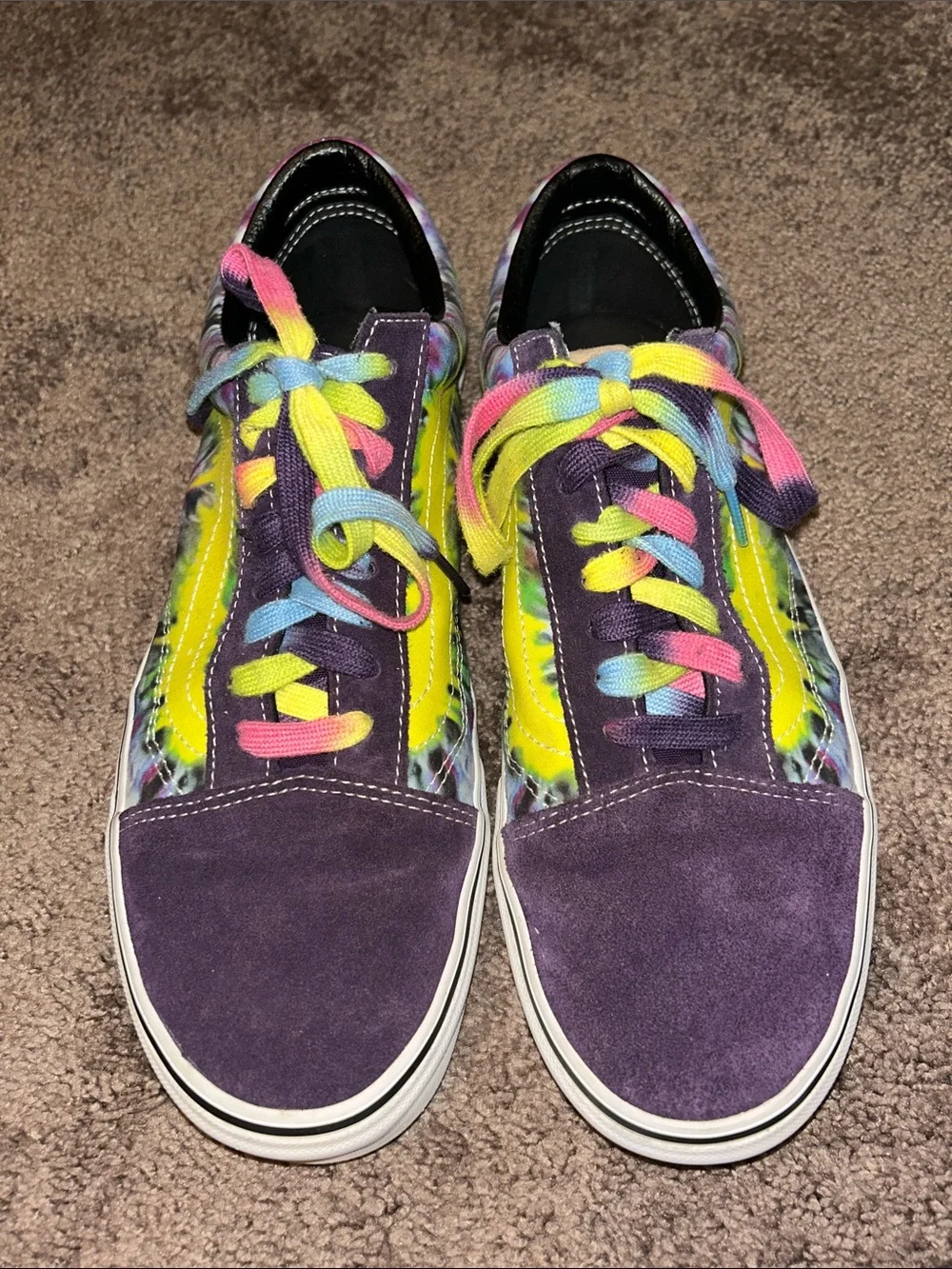 Vans Old Skool 'Tie Dye' in Mysterioso/True White & Purple suede sneakers
